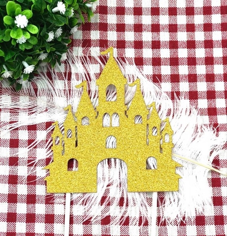 Topper giấy lâu đài vàng (BỊCH 10 CÁI)