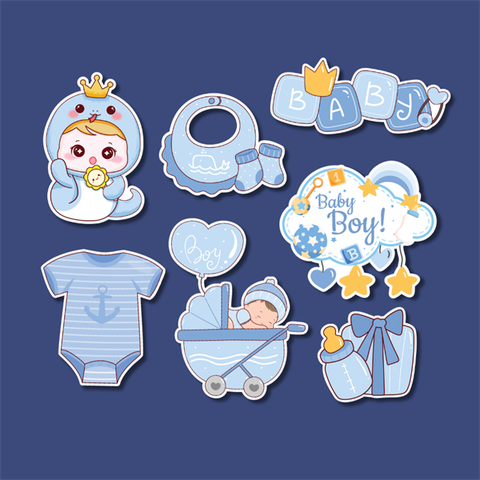 Set que giấy-BABY BOY RẮN XANH (Combo 2)