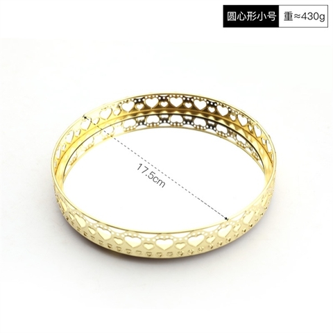 Khay gương tròn 17.5*4cm (họa tiết trái tim)