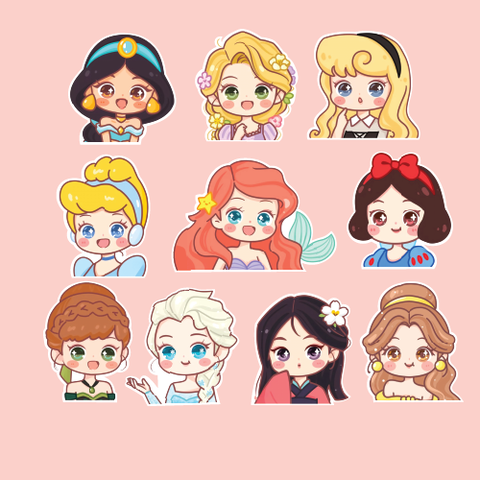 Set Que giấy cắm 10 CÔNG CHÚA (combo 2)