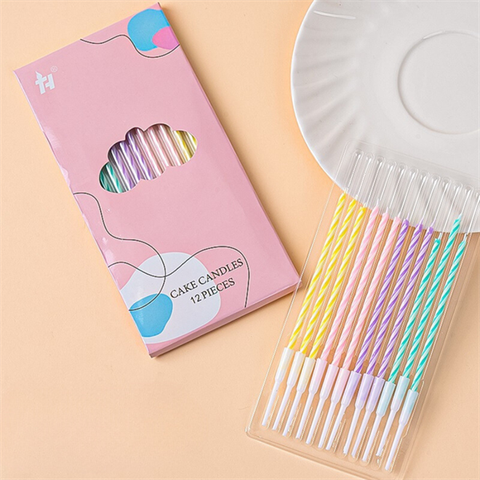 Vỉ 12 nến KẺ sắc màu thẳng mới