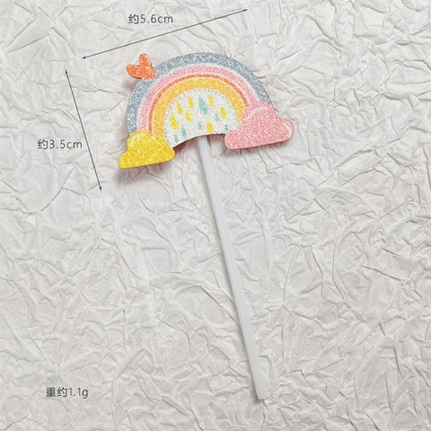 Que cắm cầu vồng vải kim tuyến mix mẫu M2