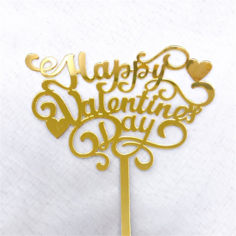 Topper mica VLT vòng cung trái tim VÀNG