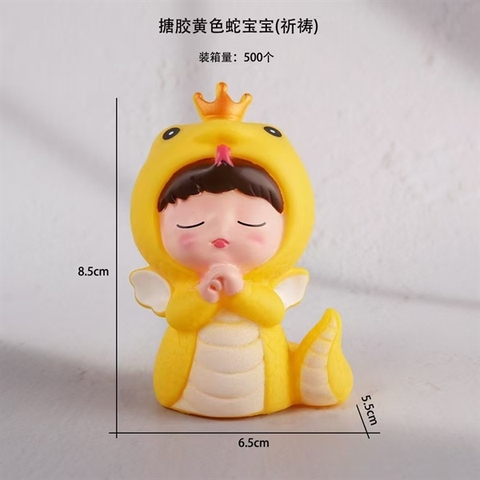 Đồ chơi RẮN VÀNG CẦU NGUYỆN đội vương miện NHỰA