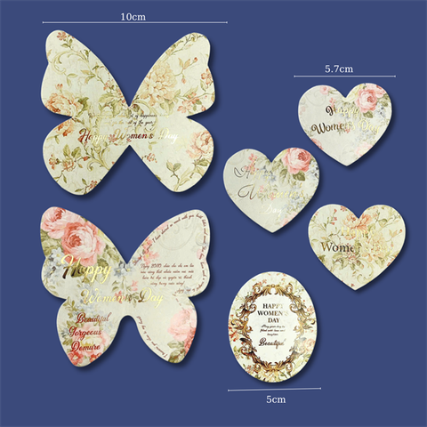 Set que giấy PN- Bướm họa tiết VINTAGE ép nhũ (combo 2)