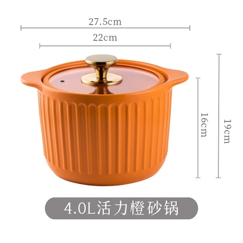 N2- Nồi nắp kinh 4.5L màu cam