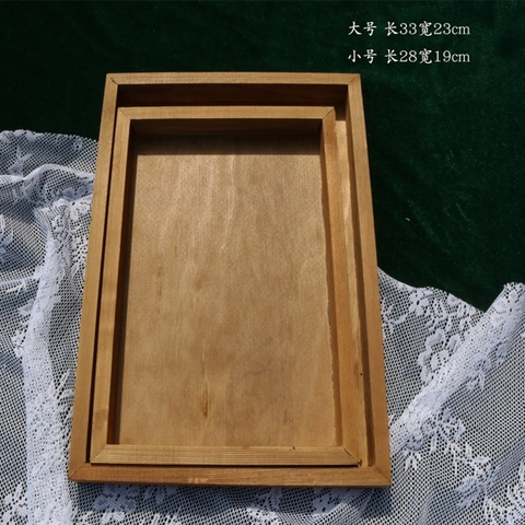 LẺ (BT 6989): Khay gỗ chữ nhật size nhỏ