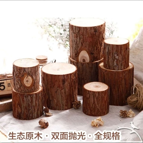 Trụ gỗ thông decor 7*8cm