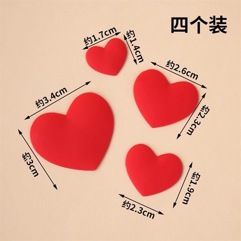 SET 4 tim to nhỏ NHỰA DẺO màu ĐỎ k que