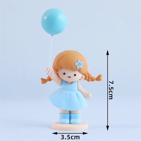 Kute siêu cấp bé gái váy XANH DƯƠNG NHẠT cầm bóng bay