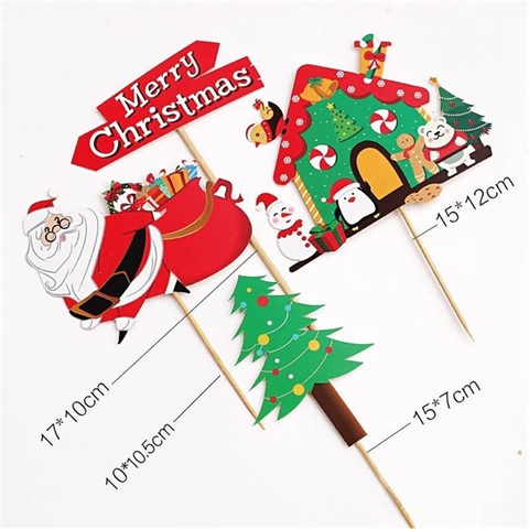 MC - Set cắm  cây thông+ nhà xanh+ ông già noel TQ