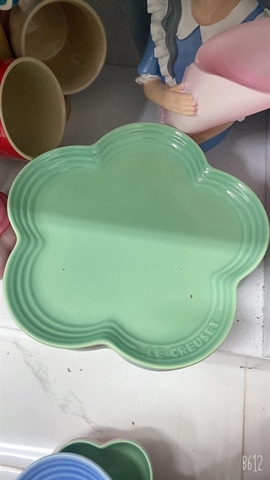 Đĩa hoa mai 5 cánh màu xanh mint LC217