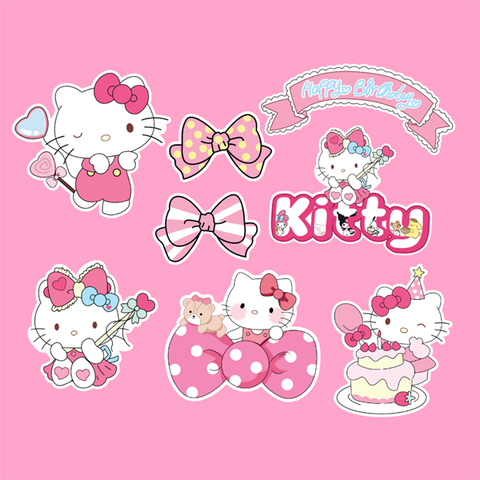 Set que giấy - HPBD mèo hello kitty ĐŨA THẦN (combo 2)