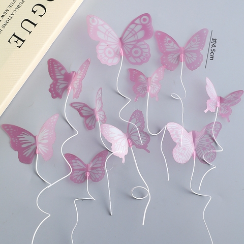 Bướm mica trong hồng set 10 con
