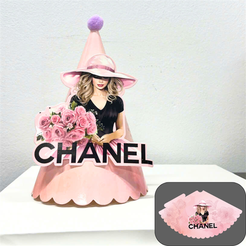Mũ sinh nhật giấy-Cô gái CHANEL (10 mũ)
