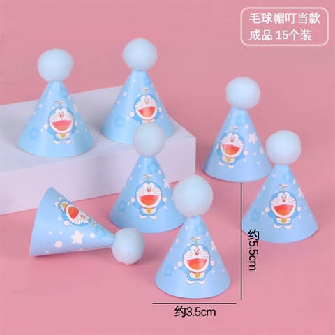 Set Mũ mini chop bông gấu DOREMON gắn sẵn 15C