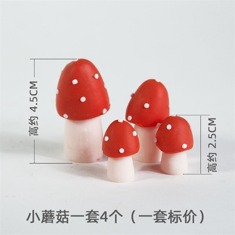 Trang trí noel set 4 cây nấm dài đỏ