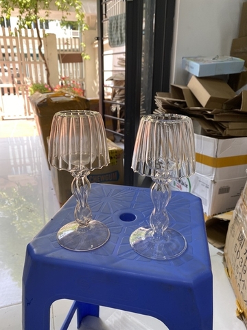 Đèn thủy tinh decor cao 18cm (màu vàng)