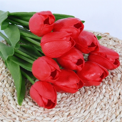 Hoa tulip vải màu đỏ tươi (vải)