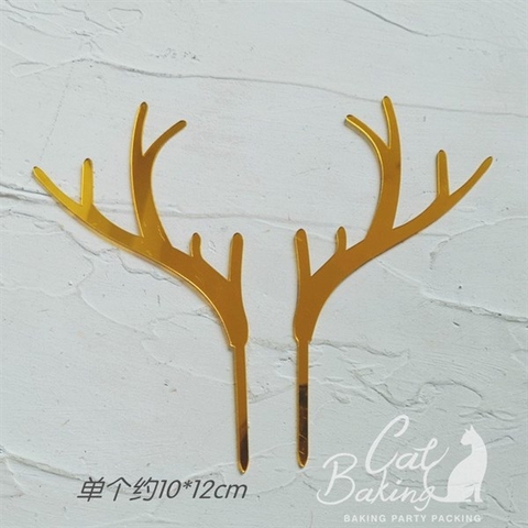 Topper mica sừng tuần lộc VÀNG