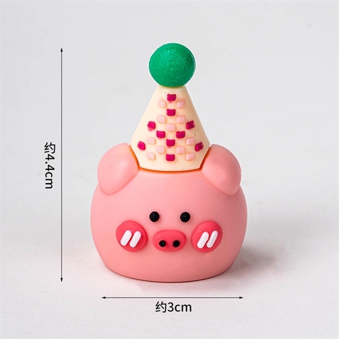 Kute siêu cấp HEO HỒNG đội mũ sinh nhật 4.4CM