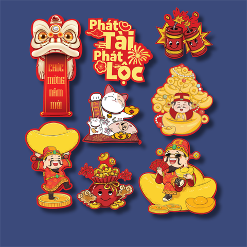 Set que giấy-TẾT phát tài phát lộc Thần tài kính (combo 2)