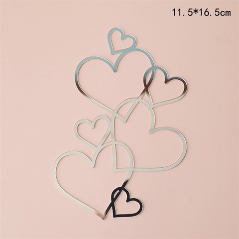 Topper mica tim to nhỏ BẠC