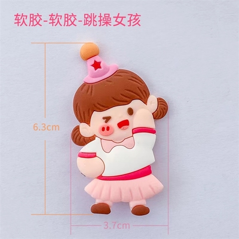 Kute nhựa dẻo bé gái váy hồng đội MŨ PHÉP THUẬT HỒNG