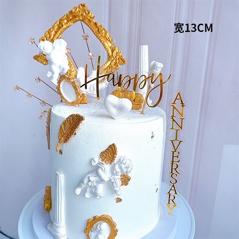 Topper mica Anniversary Ngang dọc