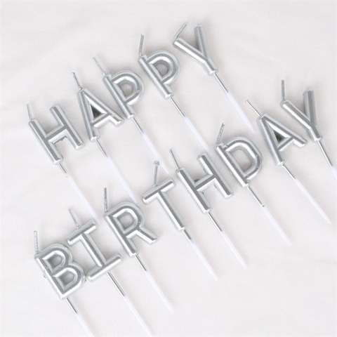 Nến HPBD chữ bạc