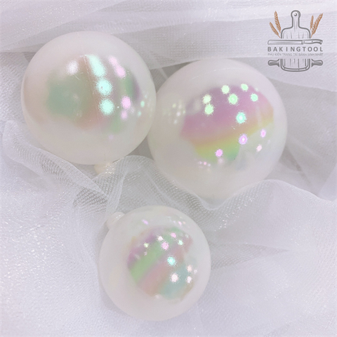 Set bóng trang trí trắng mờ 3 quả (size 4,5,6)