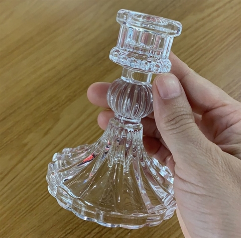 Chân nến thủy tinh size trung M1 8*10cm