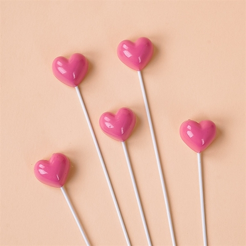 Sét 5 tim ĐÁ màu HỒNG