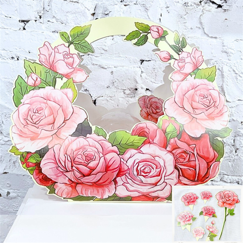 Set 5 Hộp cầu HOA HỒNG nền VÀNG (kèm hộp cầu) 32*36cm