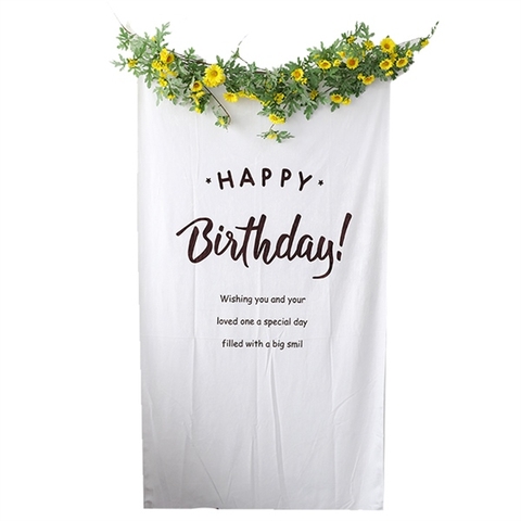 Backdrop chụp ảnh sinh nhật màu trắng size 90cm*160cm B3