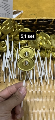 Nến số 8 vàng LOẠI TO (Set 10 số) (Set) TL