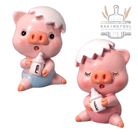 Em bé heo bình sữa bỉm XANH( SỨ)