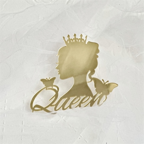 Topper mica set 10 que 2024 Cô giá QUEEN vương miện VÀNG
