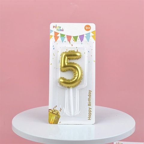 Set 10 NẾN BÓNG BAY số 5 màu vàng