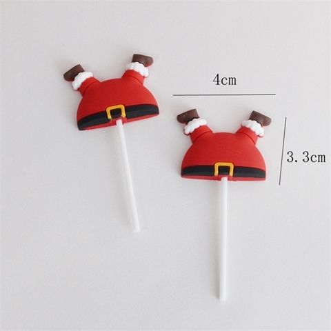 Que kute noel nhựa 2 Chân ông già noel