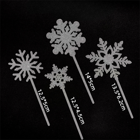 Set 4 bông tuyết NHỰA màu TRONG lấp lánh