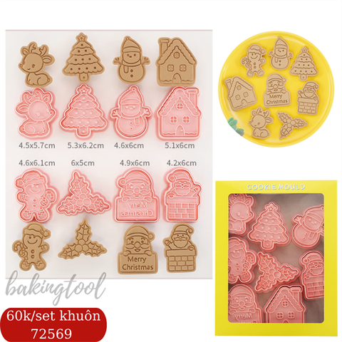 Set 8 khuôn nhấn MC bánh COOKIES mã 10