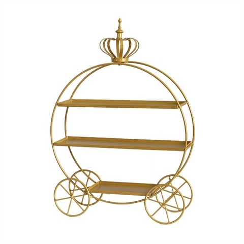 Cakestand xe 3 tầng vương miện 50*35*10cm - VÀNG