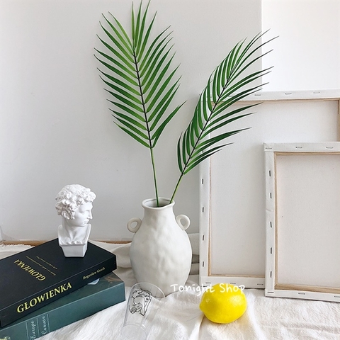 Bình decor men sần trắng ngà (bình cổ lọ có quai 18cm)