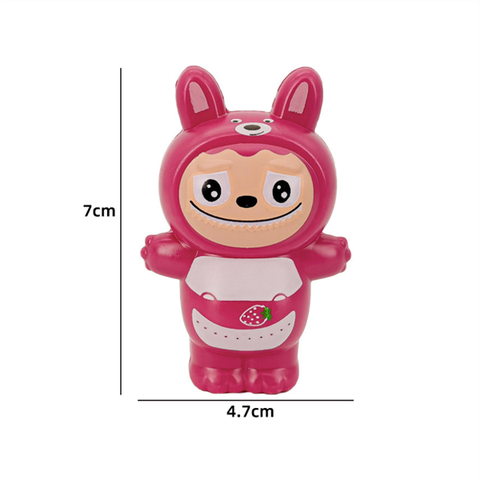 Đồ chơi LABUBU MÀU HỒNG ĐẬM bóng nhựa bé