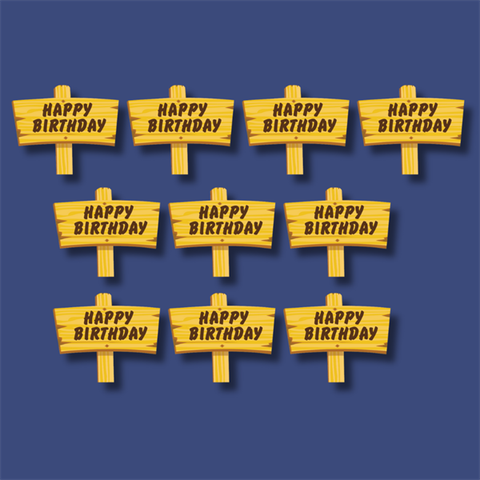 Set que giấy biển hiệu HPBD gỗ vuông gỗ nâu 10 que