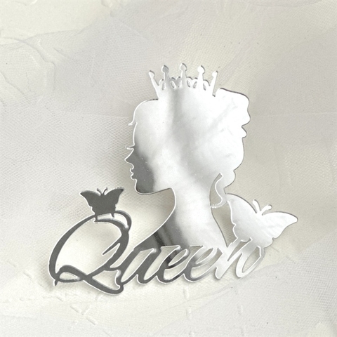 Topper mica set 10 que 2024 Cô giá QUEEN vương miện BẠC