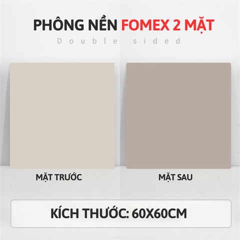 Tấm phông nền fomex hai mặt 60*60cm - BE + NÂU