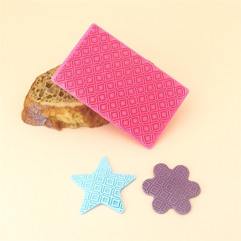 Khuôn nhấn tạo vân bánh màu HỒNG Mẫu 7(chiếc)
