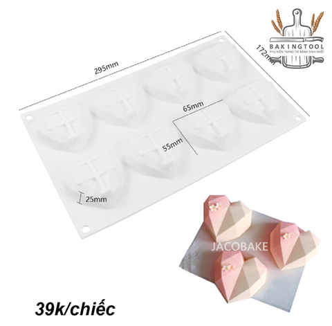 Khuôn F 8 tim trắng
